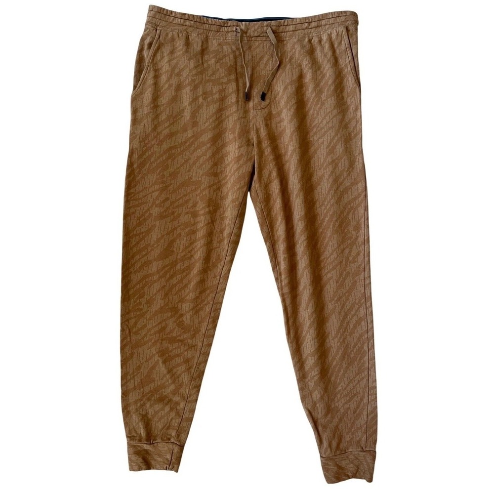 Stance Butter Blend Mens Large Joggers Tan Brown Abstract Tiger Stripe Sweats